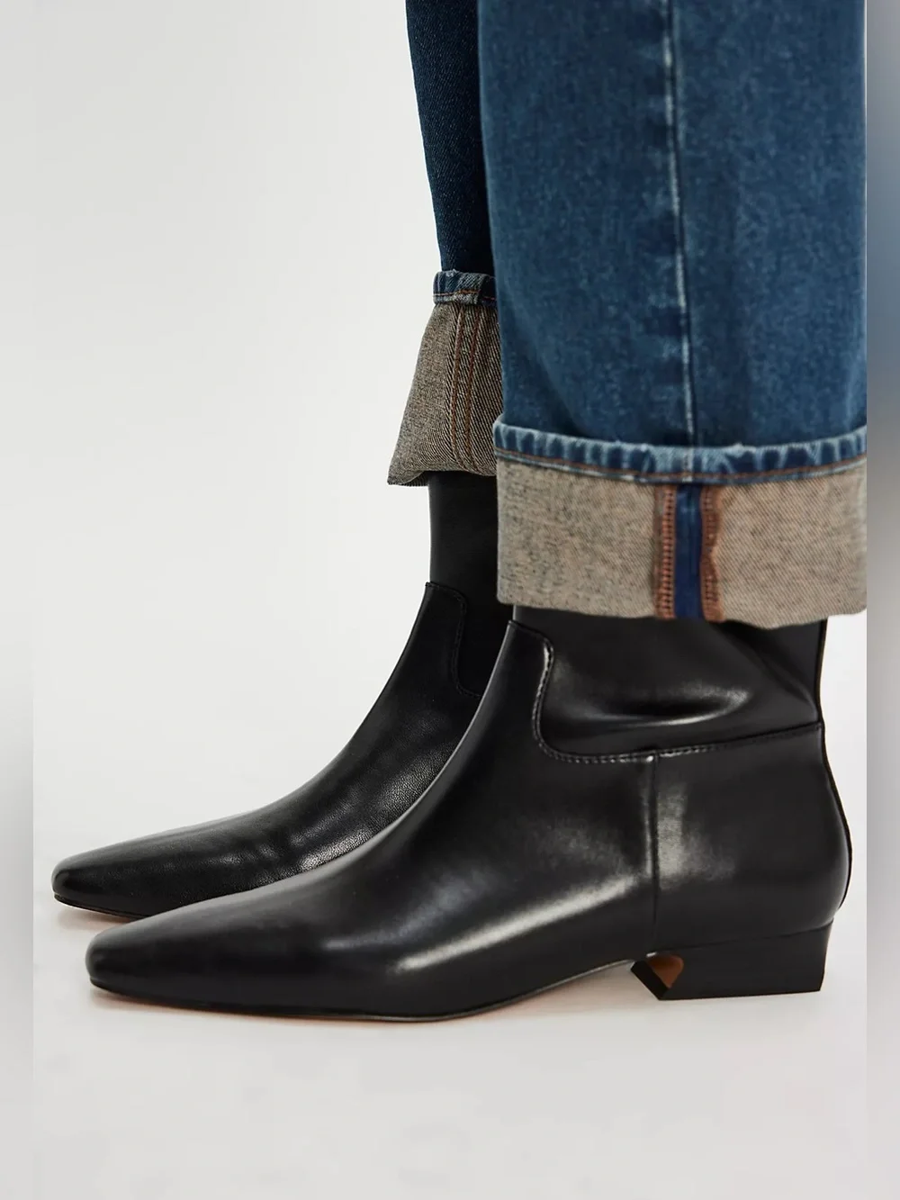 FREE PEOPLE Easy Does It Vegan Black Snip Toe Ankle Boots- Size 7.5 & 8